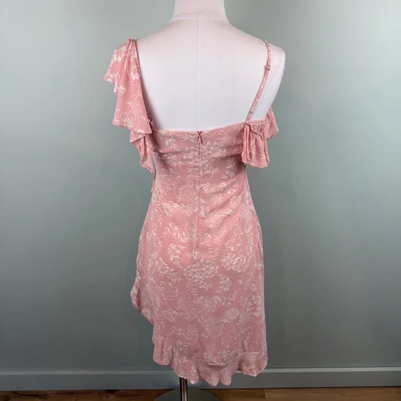Reformation Asymmetrical Pink Floral Adora Dress size 4, Romantic - Picture 6 of 12